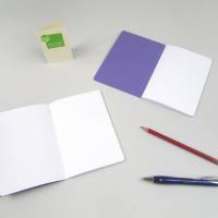 Notizheft, violett, om shanti Frieden, DIN A6, handgefertigt, Recyclingpapier, Chakra Bild 2