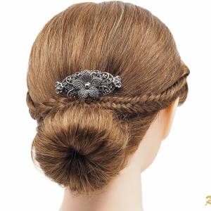 Haarspange Silber Antik, Trachten Haarspange Blüte, Filigrane Haarspange Vintage, Trachtenschmuck Oktoberfest Wiesn Bild 3