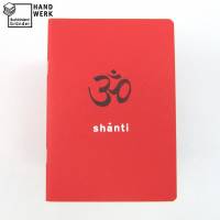 Notizheft, om shanti Frieden, DIN A6, hell-rot, Yoga, handgefertigt, Recyclingpapier Bild 1