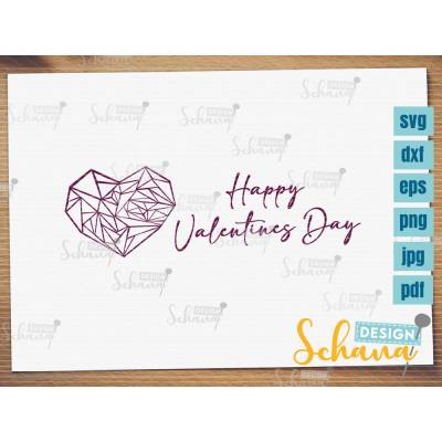 Valentinstag Karte SVG DXF eps png jpg pdf Plotterdatei Liebe Herz geometrisch abstrakt liebe herz digistamp digitalpape