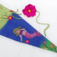 letzte fertige Schultüte für Mädchen, die Meerjungfrauen lieben. Einmalige Zuckertüten-Hülle für den Schulbeginn Mermaid Bild 4