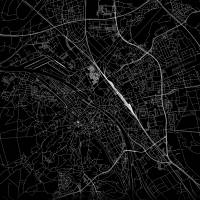 Stadtplan BAMBERG - Just a Black Map I Digitaldruck Stadtkarte citymap City Poster Kunstdruck Stadt Karte Bild 2
