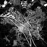 Stadtplan BAMBERG - Just a Black Map I Digitaldruck Stadtkarte citymap City Poster Kunstdruck Stadt Karte Bild 4