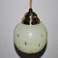 alter Lampenschirm aus Glas creme gold Bild 4
