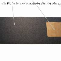 Schreibtischunterlage mit Mauspad Handmade Merino Wollfilz Filz Kork Farb- und Größenauswahl Bild 4