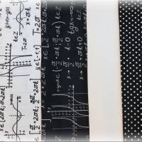 GEOMETRIE- 5tlg Stoffpaket in schwarz weiß aus Baumwolle, 70 x 50cm, für Patchwork und Deko, Formeln Bild 3