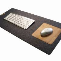 Schreibtischunterlage mit Mauspad Handmade Merino Wollfilz Filz Kork Farb- und Größenauswahl Bild 1