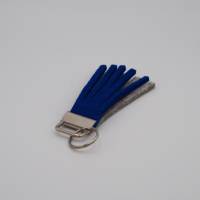 Schlüsselanhänger, Anhänger zweifarbig blau, hellgrau Bild 2