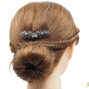 Filigrane Haarspange Antik, Französische Haarspange, Trachten Haarschmuck Dirndl, Vintage Metall Haarspange Silber Bild 3
