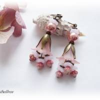 1 Paar Ohrhänger mit Blütenkelch - Ohrring,boho,Vintage-Stil,Geschenk,Hochzeit,rosa,rosegold,bronzefarben Bild 3