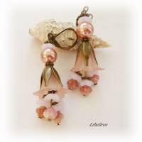 1 Paar Ohrhänger mit Blütenkelch - Ohrring,boho,Vintage-Stil,Geschenk,Hochzeit,rosa,rosegold,bronzefarben Bild 6