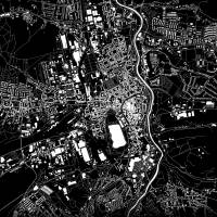 Stadtplan ZWICKAU - Just a Black Map I Digitaldruck Stadtkarte citymap City Poster Kunstdruck Stadt Karte Bild 4