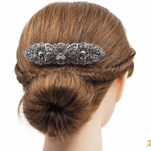 Trachten Haarschmuck Haarspange Silber, Trachtenschmuck Antik, Filigrane Haarspange, Tracht Schmuck Dirndl, Hochzeit Bild 3