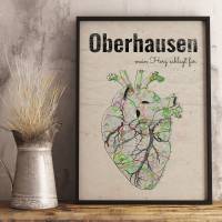 Stadtkarte OBERHAUSEN - Deine Lieblingsstadt I Digitaldruck Stadtplan citymap City Poster Kunstdruck Stadt Karte Bild 1