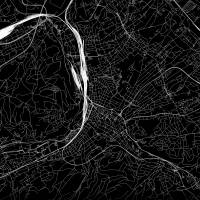 Stadtplan HAGEN - Just a Black Map I Digitaldruck Stadtkarte citymap City Poster Kunstdruck Stadt Karte Bild 2