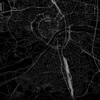 Stadtplan INGOLSTADT - Just a Black Map I Digitaldruck Stadtkarte citymap City Poster Kunstdruck Stadt Karte Bild 2