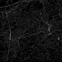 Stadtplan SOLINGEN - Just a Black Map I Digitaldruck Stadtkarte citymap City Poster Kunstdruck Stadt Karte Bild 2