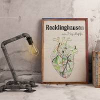 Stadtkarte RECKLINGHAUSEN - Deine Lieblingsstadt I Digitaldruck Stadtplan citymap City Poster Kunstdruck Stadt Karte Bild 1