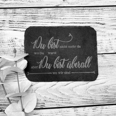 Gedenkplatte für Grab | Steinplatte mit Gravur | Stein für Grabschmuck | Grabdekoration aus Naturstein