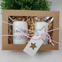 Handverziertes Kerzen-Set in Geschenkbox - Geschenk für beste Freundin - Kerzenset - Geschenk - STERN Bild 1