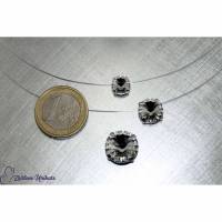 schwebender Stein in silk - hautfarben, transparente Kette - der Kleine - Nylonkette fliegender Stein - Extra für Dich Bild 8