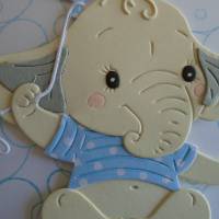 Glückwunschkarte zur Geburt Taufe Junge Babykarte Geburtskarte Elefant Hellblau Bild 4