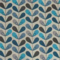 11,20 EUR/m Baumwolle Stoff Scandy Blätter türkis blau grau Bild 5