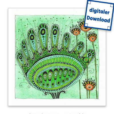 Digitale Datei, Kunst zum Ausdrucken, Blumenbild Grün ist aller Anfang, 4200 px x 4200 px, 300 dpi