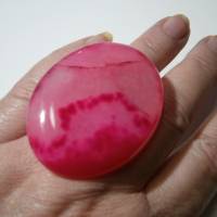 Ring pink rosa mit 52 x 42 Millimeter großem Achat Stein oval handmade Geschenk Muttertag statementschmuck Bild 4