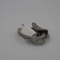 Kabelbinder für Kopfhörer oder Ladekabel, 4er Set aus Filz in hellgrau Bild 2
