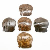 Kokosnussknopf Elefant ca. 5 x 5 cm Bild 3