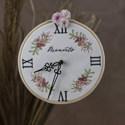 Stickdatei Ziffernblatt Anemonen