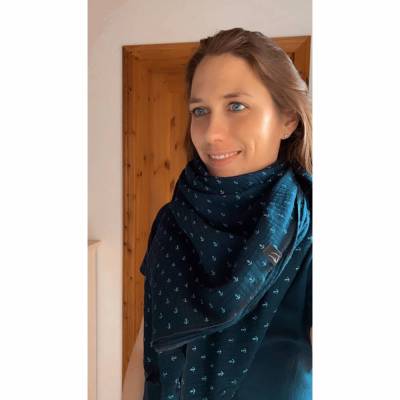 XXL Musselin Halstuch - Anker - dunkelblau