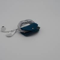 Kabelbinder für Kopfhörer oder Ladekabel aus Filz in petrol Bild 1