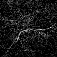 Stadtplan TÜBINGEN - Just a Black Map I Digitaldruck Stadtkarte citymap City Poster Kunstdruck Stadt Karte Bild 2