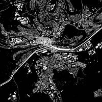 Stadtplan TÜBINGEN - Just a Black Map I Digitaldruck Stadtkarte citymap City Poster Kunstdruck Stadt Karte Bild 3