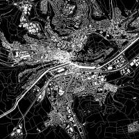 Stadtplan TÜBINGEN - Just a Black Map I Digitaldruck Stadtkarte citymap City Poster Kunstdruck Stadt Karte Bild 4