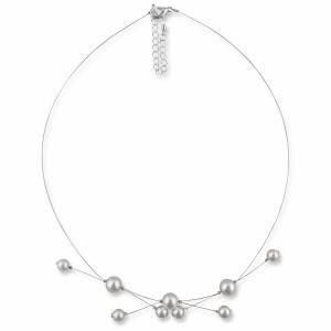 Halskette Silber mit Perlen, 925 Silber, Perlen Kette Hochzeit, Schmucketui, Brautschmuck, Perlenkette mit Anhänger Bild 1