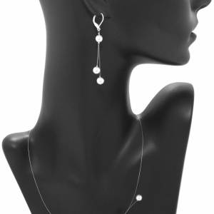 Halskette Silber mit Perlen, 925 Silber, Perlen Kette Hochzeit, Schmucketui, Brautschmuck, Perlenkette mit Anhänger Bild 3