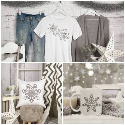 Winterzauber PAKET - "All Flakes Welcome" inklusive vier Schneeflocken zum Plotten