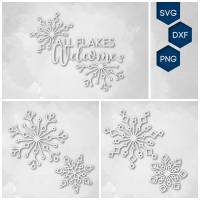 Winterzauber PAKET - "All Flakes Welcome" inklusive vier Schneeflocken zum Plotten Bild 2