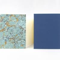 Leporello, Hochformat, 8 Flächen, Marmor-Papier dunkel-blau, Bilderrahmen, Fotoauswahl, Collage Bild 2