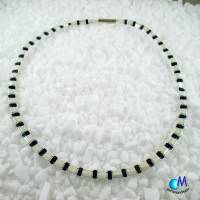 Wechsel-schmuck Magnet Glas-Perlen Collier weiß-mehrfarbig Statement-Kette  ART 3670 Bild 2