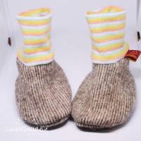 Rutschfeste Baby-Schuhe aus Woll-Walk, warm und weich, perfekt für Baby-Trage, Tragetuch, Kinderwagen, Walkschuhe, Wolle Bild 2