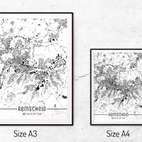 Stadtplan REMSCHEID - Just a Map I Digitaldruck Stadtkarte citymap City Poster Kunstdruck Stadt Karte Bild 5