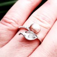 Ring, 925 Silber, Fingerring,mit Zuchtperle, größenverstellbar Bild 4