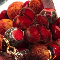 Perlenarmband Set rot, boho Schmuck stapelbar, Unikat bohemian Bettelarmband, Geschenk Ostern Valentinstag Bild 4