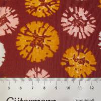 KLARANÄHTA Cord Feincord Baumwolle  Blumen rotbraun (1m/15,-€) Bild 2