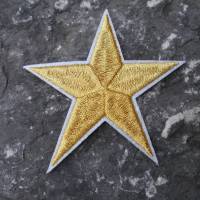 Stern gold 7 cm  gestickt Patch  Applikation zum aufbügeln Bild 1