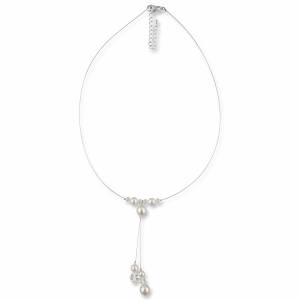 Trendige Perlenkette mit Anhänger, 925 Silber, Swarovski Kristalle, Braut Kette, Schmuck Hochzeit, Perlen Kette Bild 2